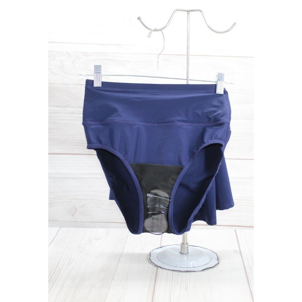 NWT LL Bean Darkest Navy Shaping Swimwear Swim Skirt Size 10 Retail: $69.95 - Picture 5 of 8